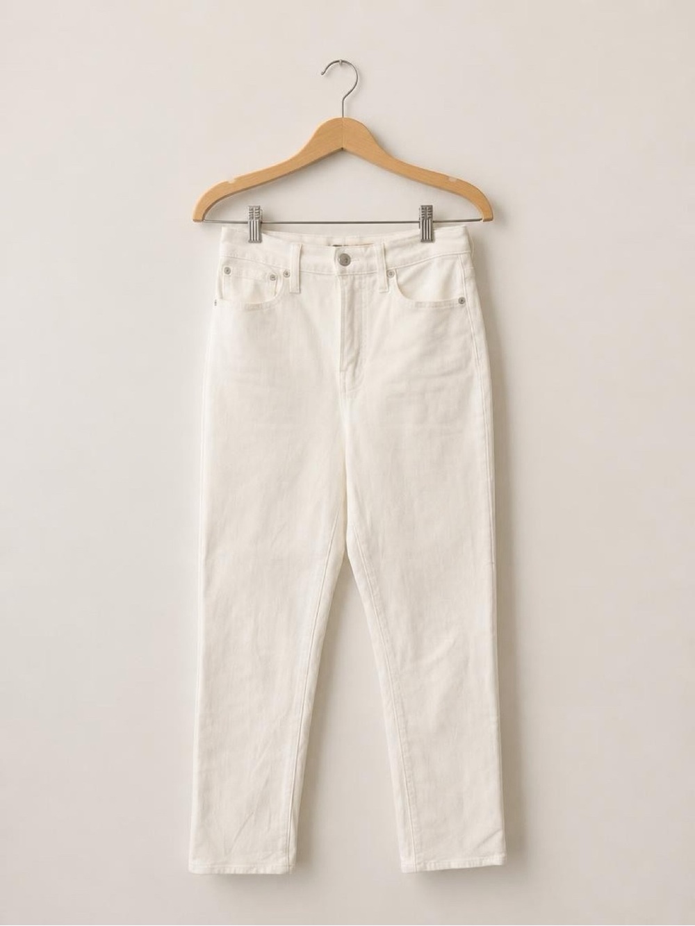 Madewell Cream High-Rise Straight Jeans